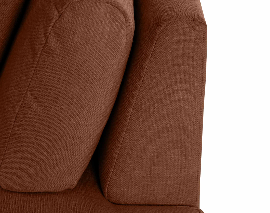 Canapé modulable d'angle gauche 4 places avec pouf en tissu texturé Santorini