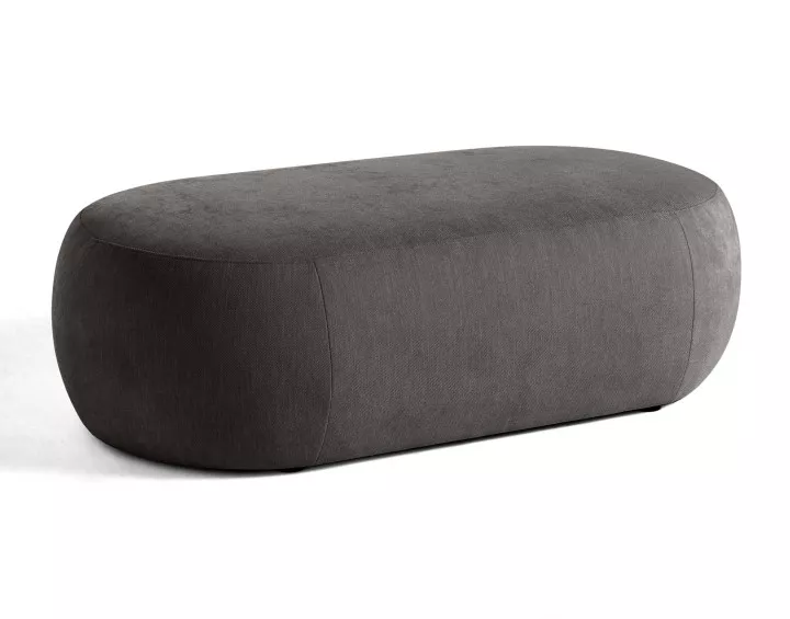 Canapé modulable d'angle droit avec pouf 4 places en tissu texturé Santorini