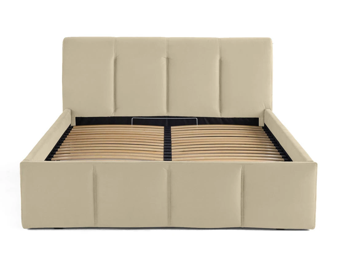 Lit coffre 140x190 cm en velours sommier inclus Elysia