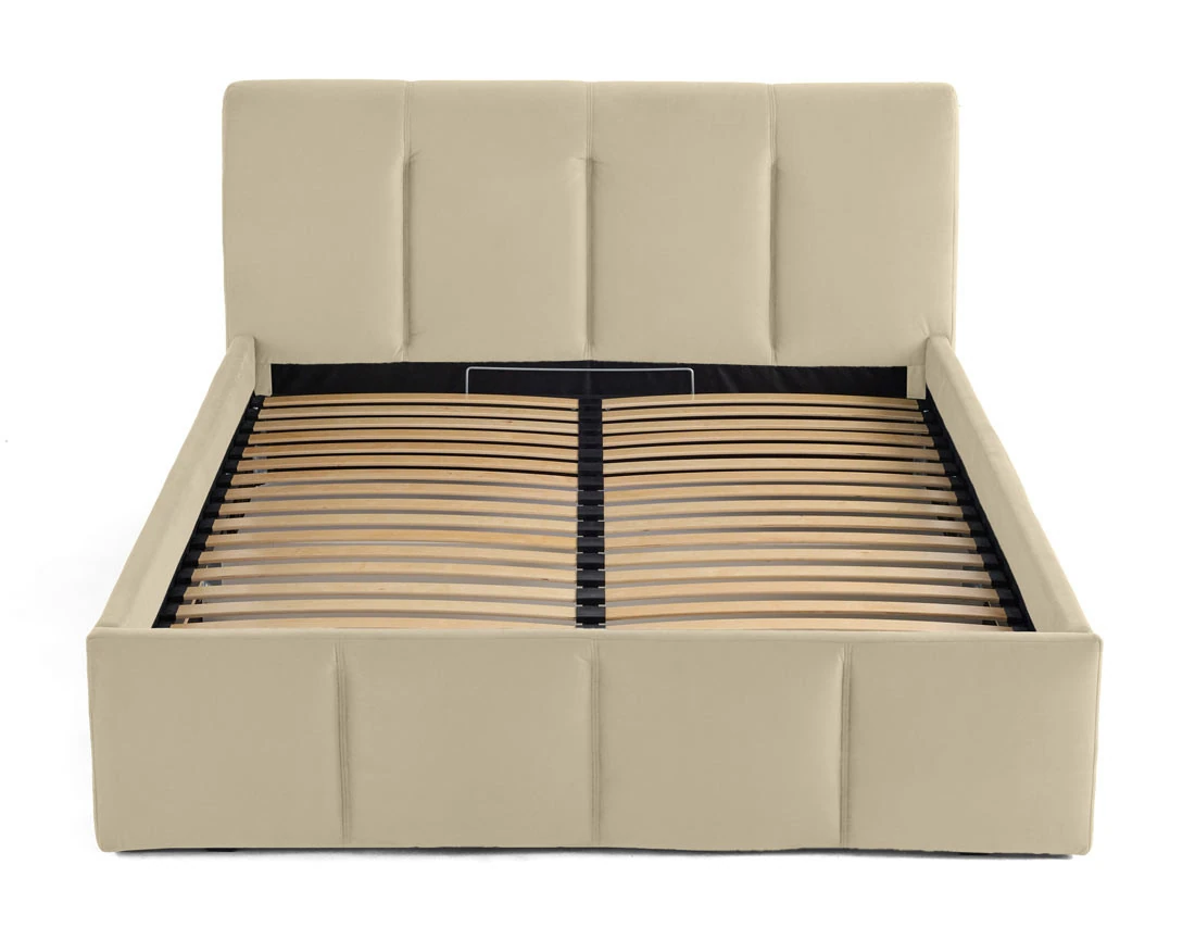 Lit coffre 140x190 cm en velours sommier inclus Elysia