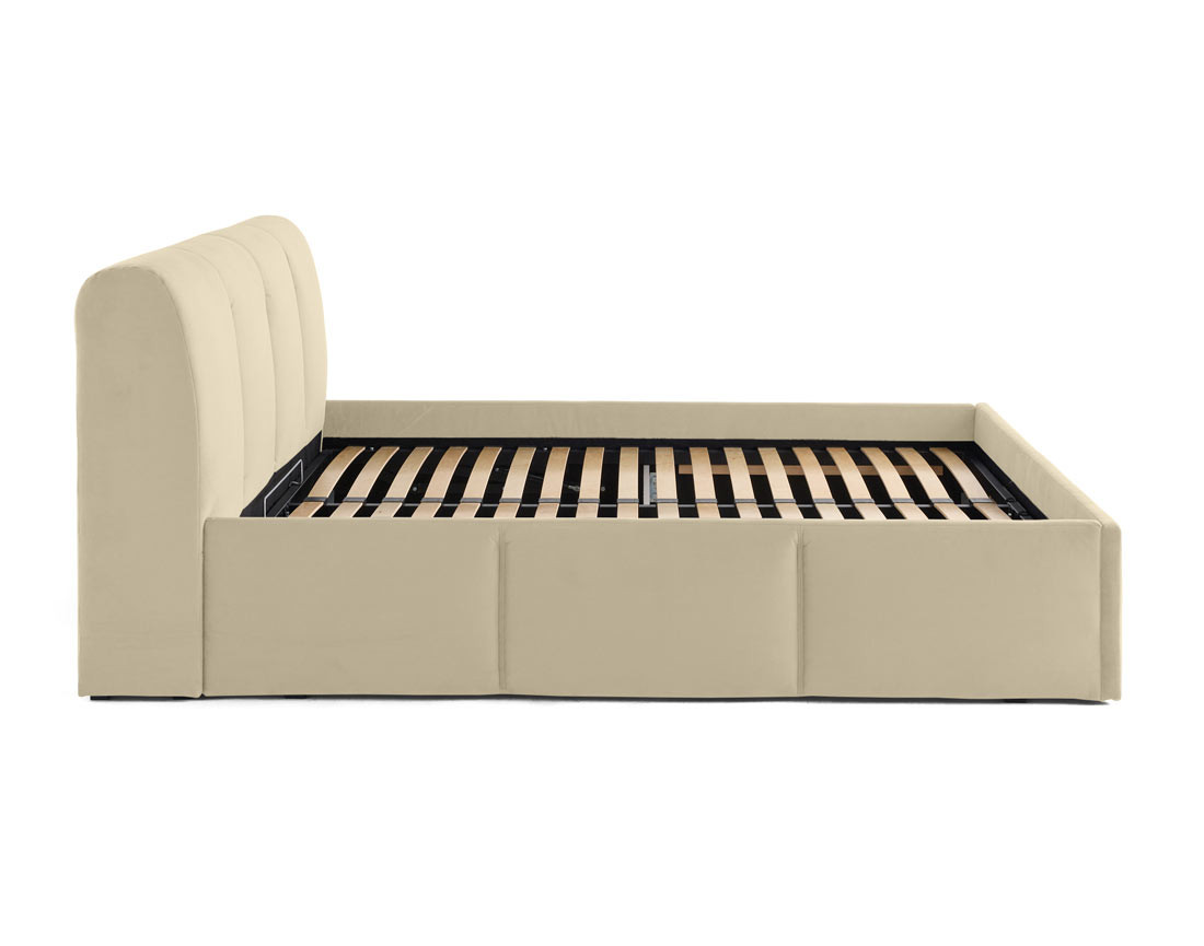 Lit coffre 140x190 cm en velours sommier inclus Elysia