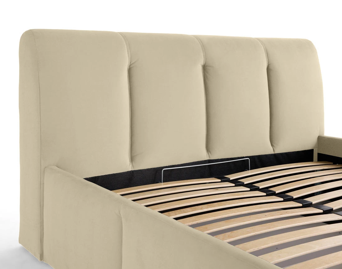 Lit coffre 140x190 cm en velours sommier inclus Elysia