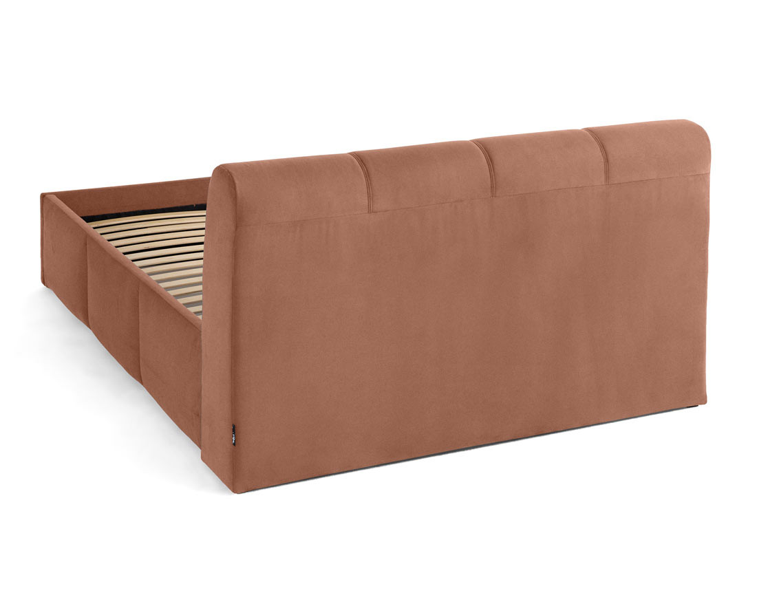 Lit coffre 140x190 cm en velours sommier inclus Elysia