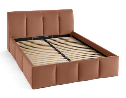 Lit coffre 140x190 cm en velours sommier inclus Elysia