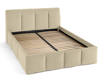 Lit coffre 140x190 cm en velours sommier inclus Elysia