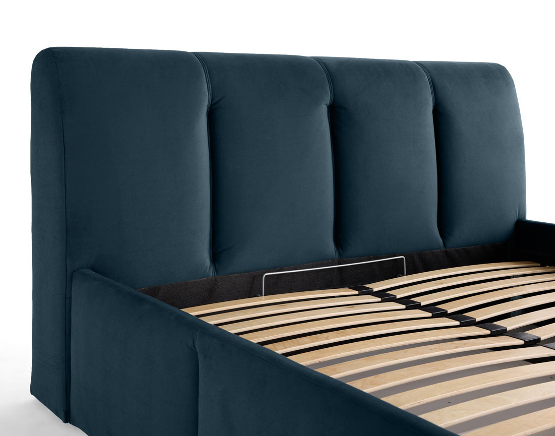 Lit coffre 160x200 en velours sommier inclus Elysia
