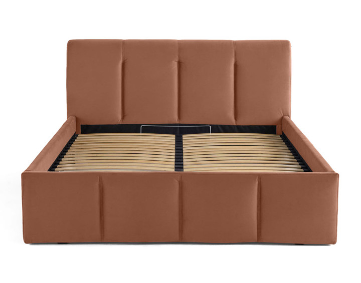 Lit coffre 160x200 en velours sommier inclus Elysia