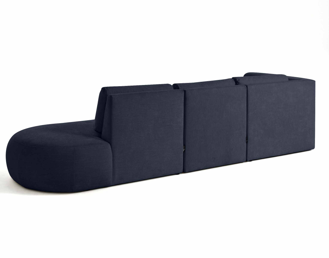 Canapé modulable d'angle gauche 5 places en tissu texturé Santorini