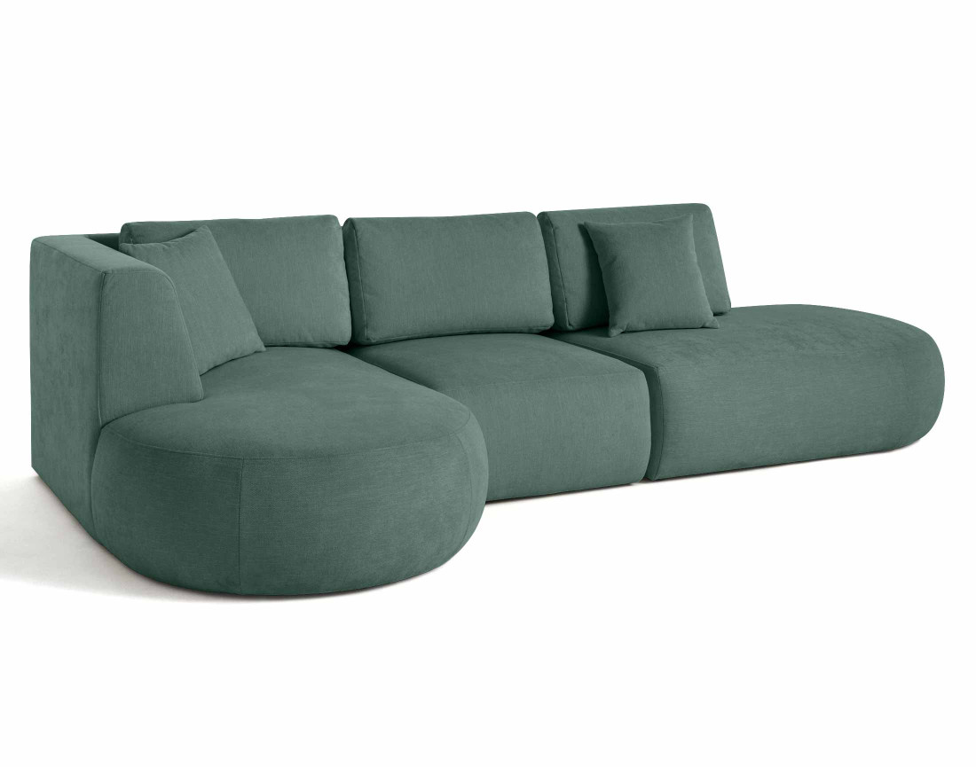 Canapé modulable d'angle gauche 5 places en tissu texturé Santorini
