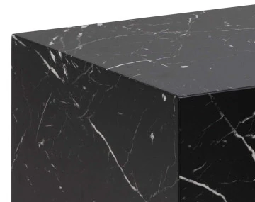 Lot de 2 tables basses effet marbre noir 58 et 50 cm Pueblo