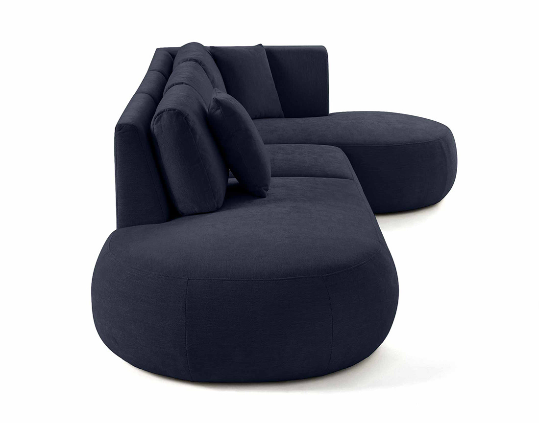 Canapé modulable d'angle droit 5 places en tissu texturé Santorini