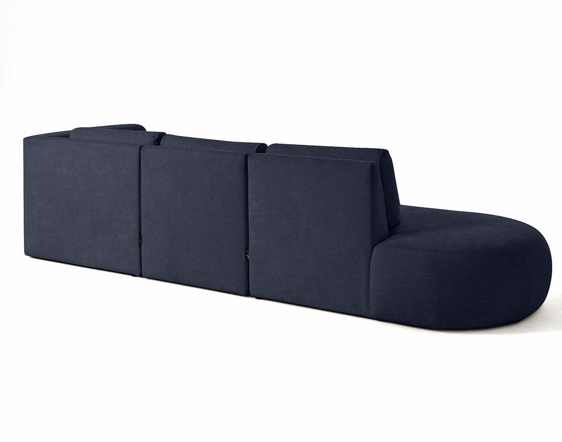 Canapé modulable d'angle droit 5 places en tissu texturé Santorini