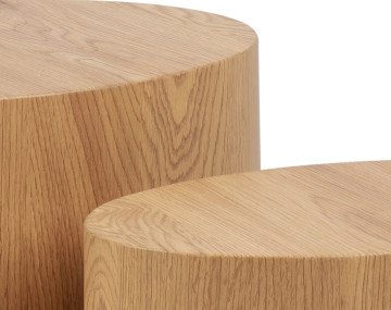 Lot de 2 tables basses chêne naturel 48 et 40 cm Aeryn