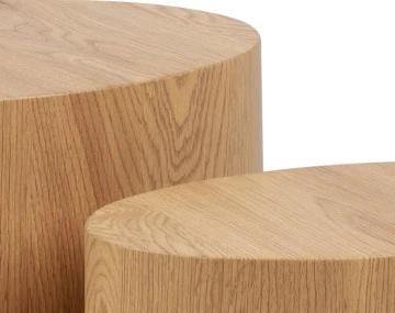Lot de 2 tables basses chêne naturel 48 et 40 cm Aeryn