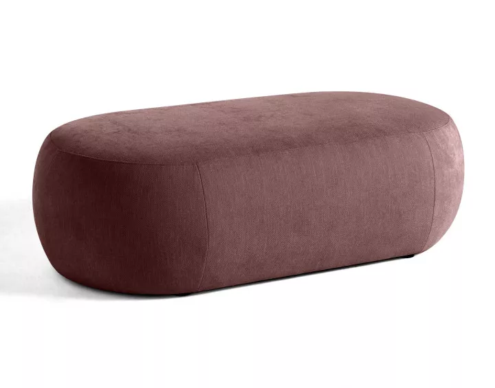 Canapé modulable d'angle droit avec pouf 5 places en tissu texturé Santorini