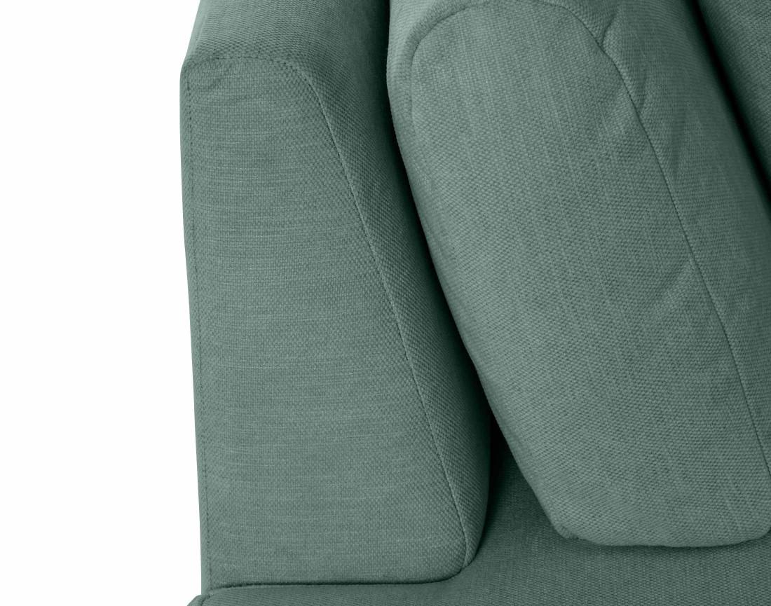 Canapé modulable d'angle droit avec pouf 5 places en tissu texturé Santorini