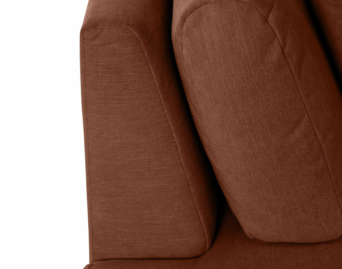 Canapé modulable d'angle droit avec pouf 5 places en tissu texturé Santorini