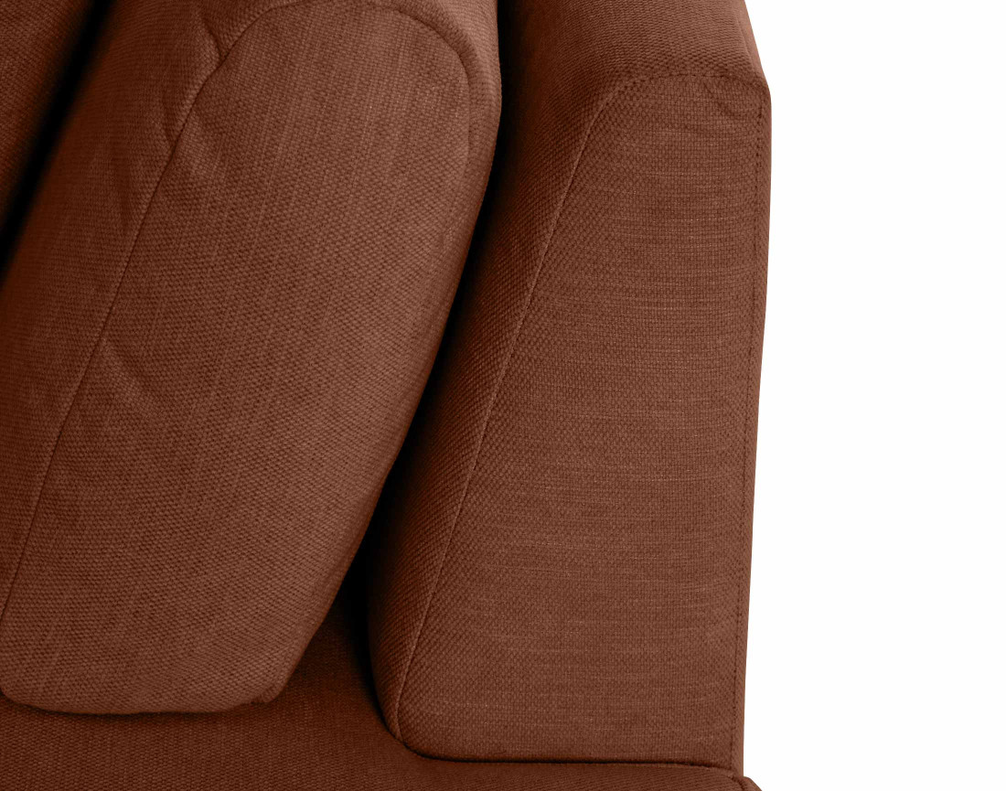 Canapé modulable d'angle gauche avec pouf 5 places en tissu texturé Santorini