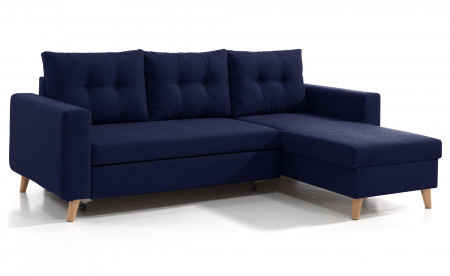 NORDIC - Canapé scandinave d'angle réversible convertible - Bleu marine NORDIC - Canapé scandinave d'angle réversible convertible - Bleu marine