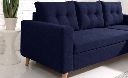 NORDIC - Canapé scandinave d'angle réversible convertible - Bleu marine NORDIC - Canapé scandinave d'angle réversible convertible - Bleu marine