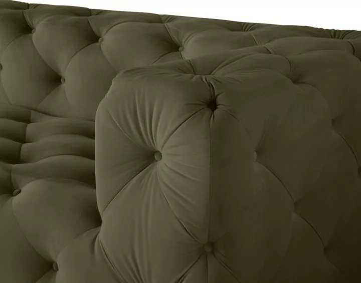 Canapé Chesterfield d'angle gauche 5 places en velours Gallata