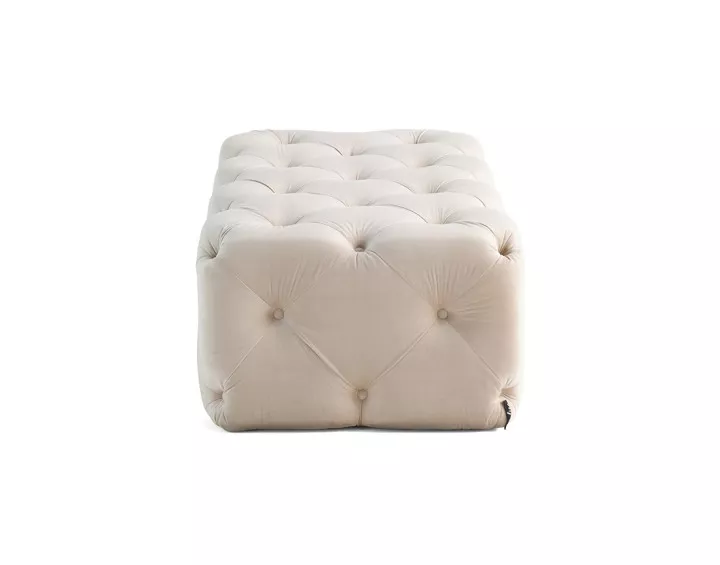 Pouf rectangulaire Chesterfield en velours Gallata