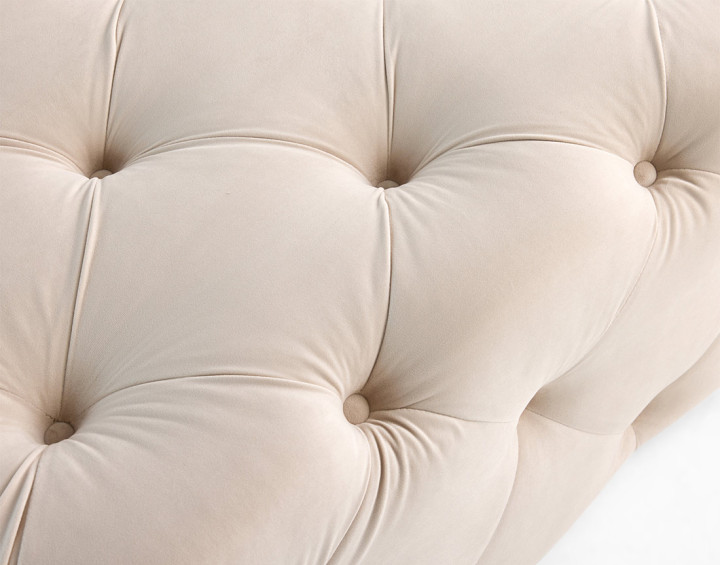 Pouf rectangulaire Chesterfield en velours Gallata