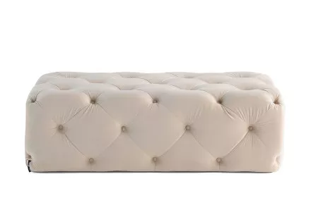 Pouf rectangulaire Chesterfield en velours Gallata