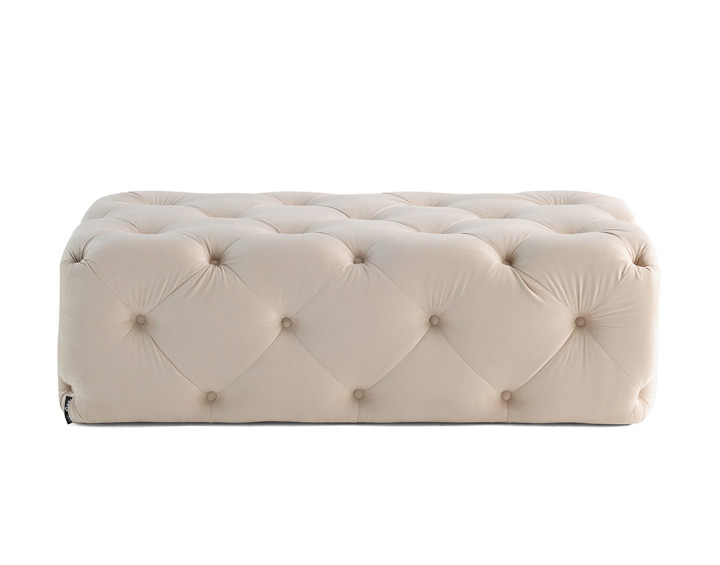 Pouf rectangulaire Chesterfield en velours Gallata