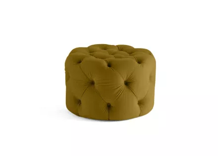 Pouf rond Chesterfield en velours Gallata