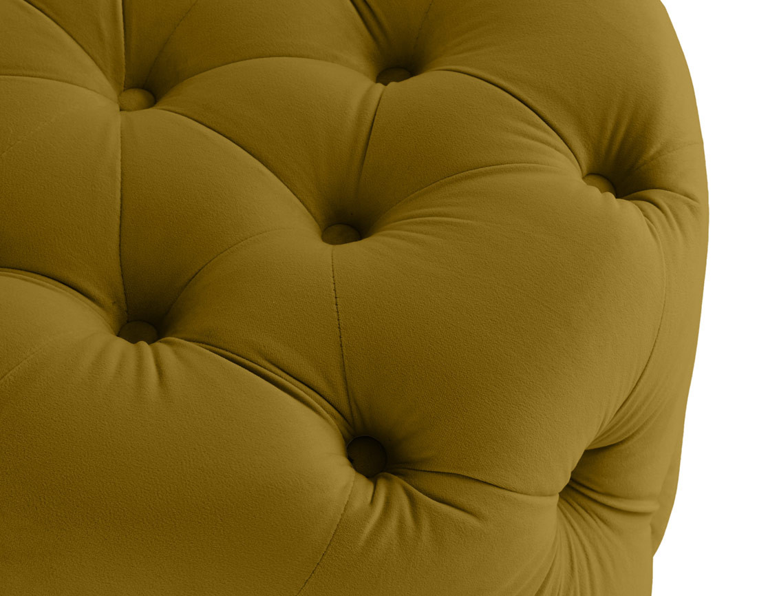 Pouf rond Chesterfield en velours Gallata