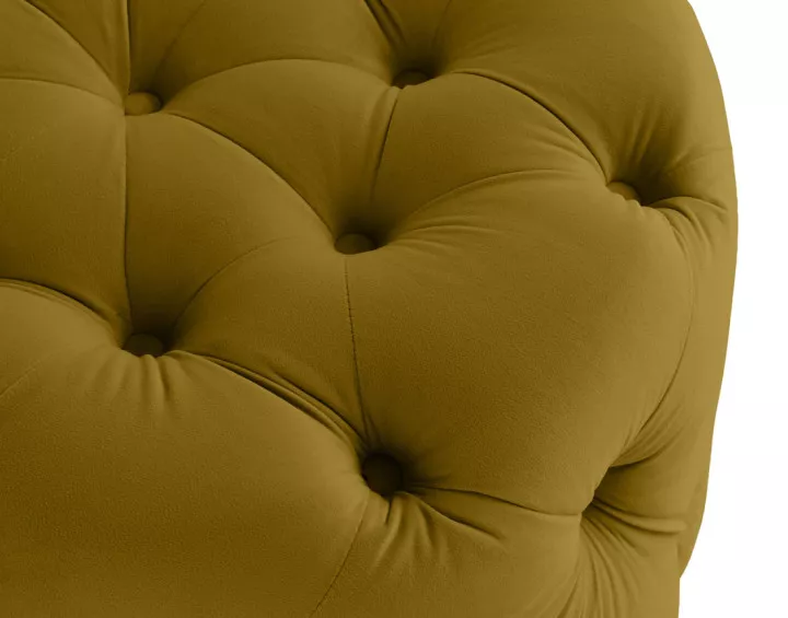 Pouf rond Chesterfield en velours Gallata