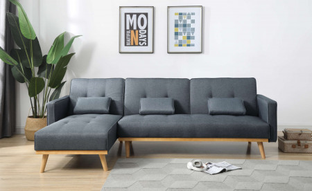 Finlande - Canapé d'angle réversible convertible - Style scandinave - Tissu Finlande - Canapé d'angle réversible convertible - Style scandinave - Tissu