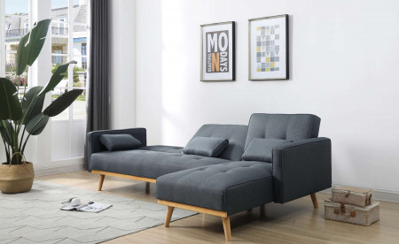 Finlande - Canapé d'angle réversible convertible - Style scandinave - Tissu Finlande - Canapé d'angle réversible convertible - Style scandinave - Tissu