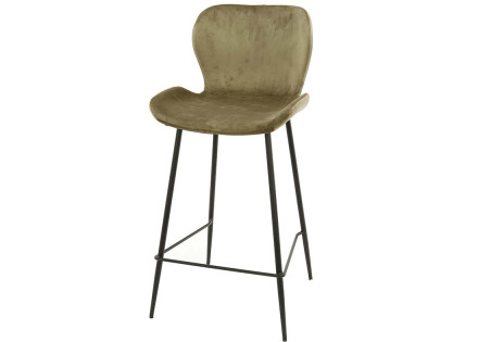 Lot de quatre tabourets de bar en velours taupe