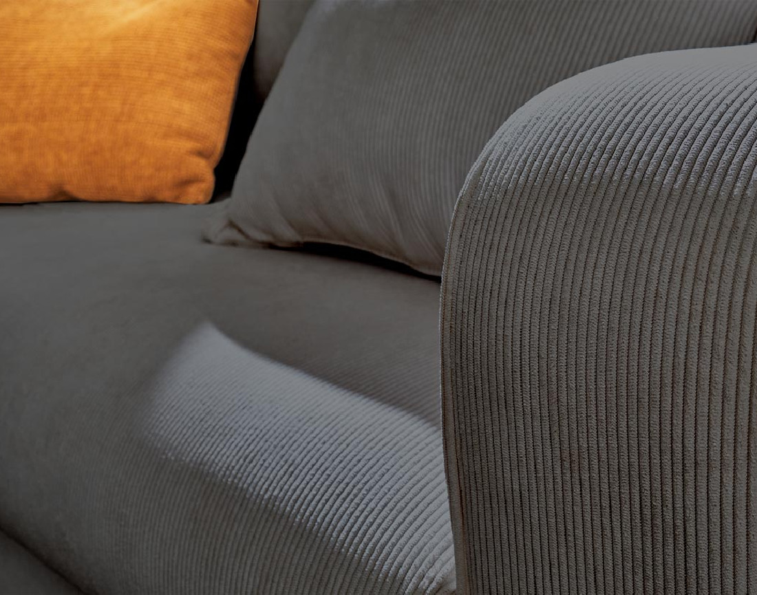 Canapé 3 places - convertible avec coffre en velours côtelé Albane