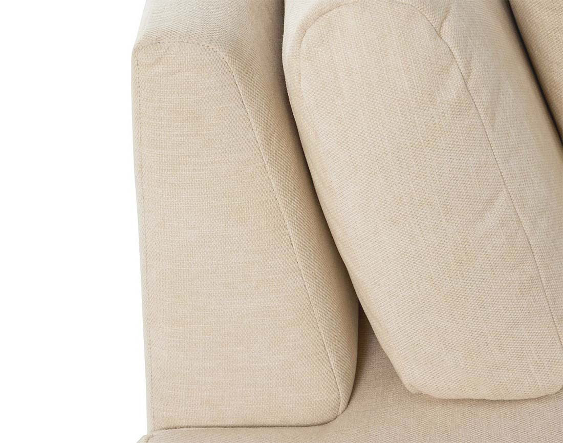 Canapé modulable d'angle droit avec pouf 5 places en tissu texturé Santorini Canapé modulable d'angle droit avec pouf 5 places en tissu texturé Santorini