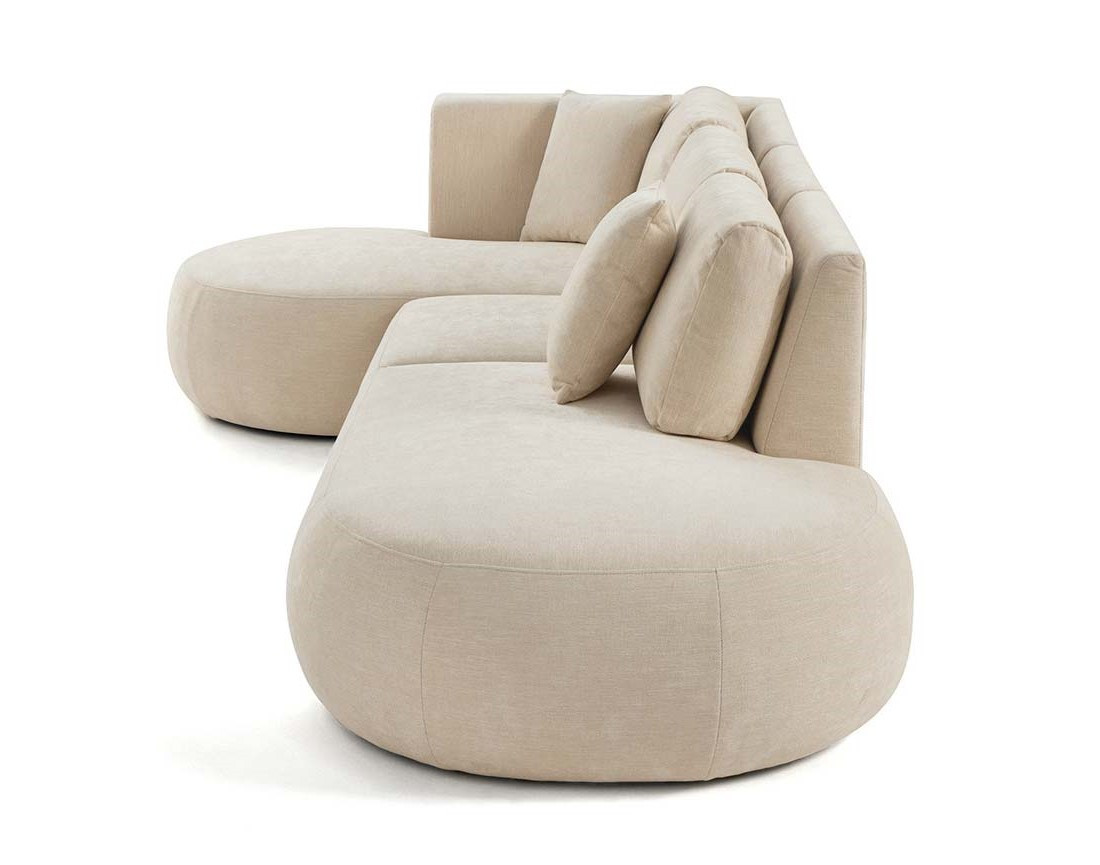 Canapé modulable d'angle gauche 5 places en tissu texturé Santorini Canapé modulable d'angle gauche 5 places en tissu texturé Santorini