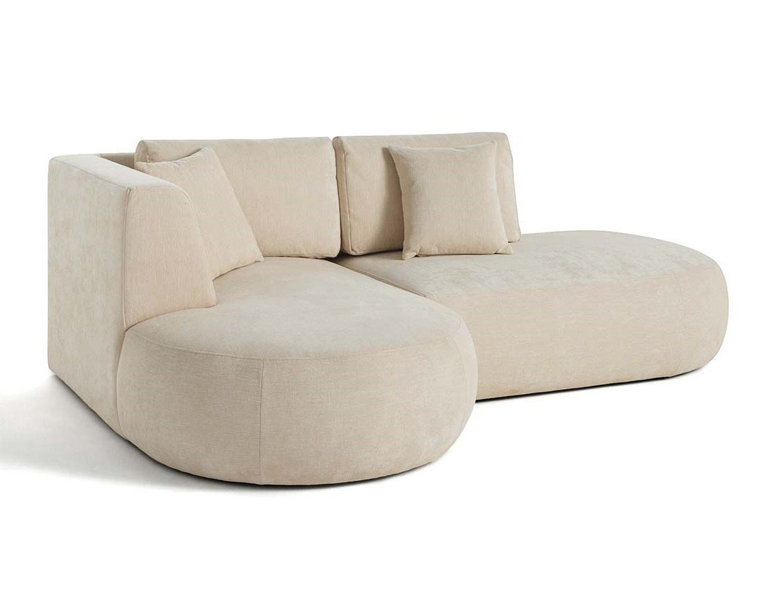 Canapé modulable d'angle gauche 4 places en tissu texturé Santorini