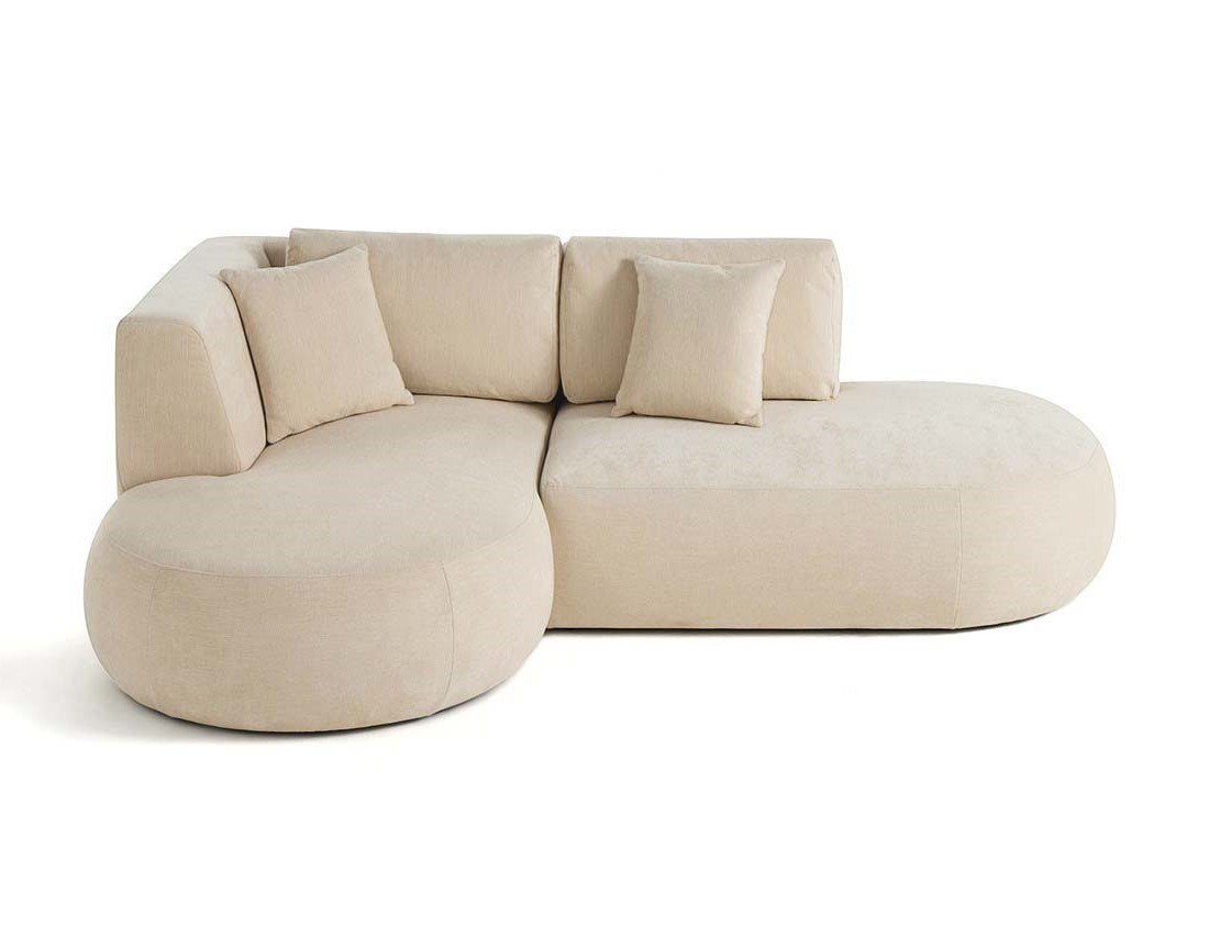 Canapé modulable d'angle gauche 4 places en tissu texturé Santorini
