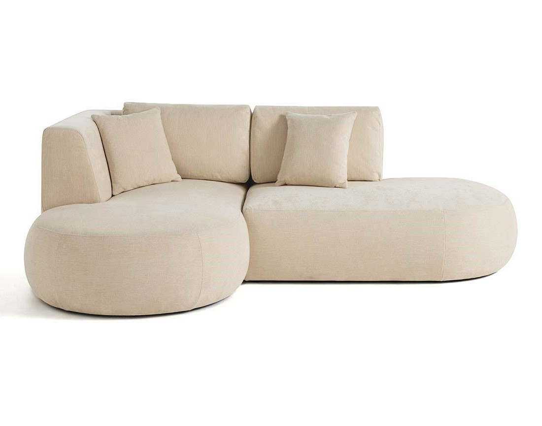 Canapé modulable d'angle gauche 4 places en tissu texturé Santorini