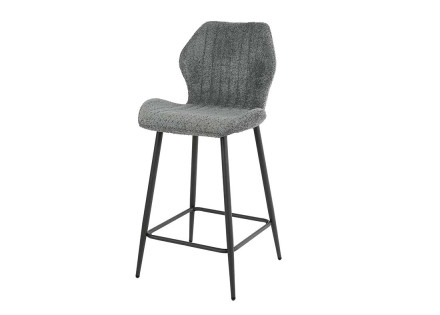 Lot de 2 tabourets support lombaire en tissu bouclette gris Dahi