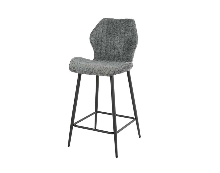 Lot de 2 tabourets support lombaire en tissu bouclette gris Dahi