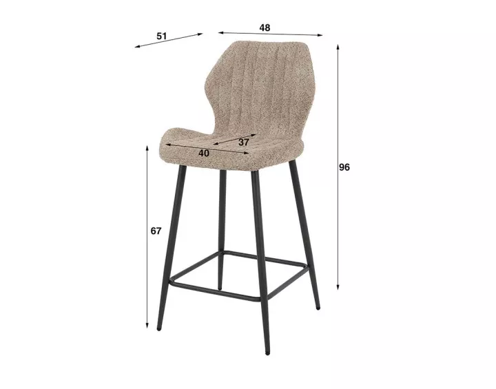 Lot de 2 tabourets support lombaire en tissu bouclette sable Dahi