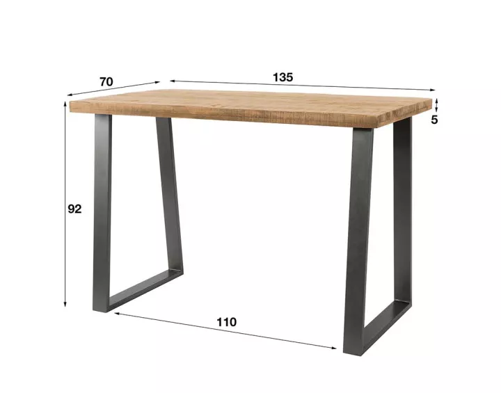 Table de bar bois massif de manguier 135 cm Jayto