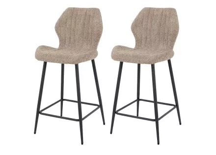 Lot de 2 tabourets support lombaire en tissu bouclette sable Dahi