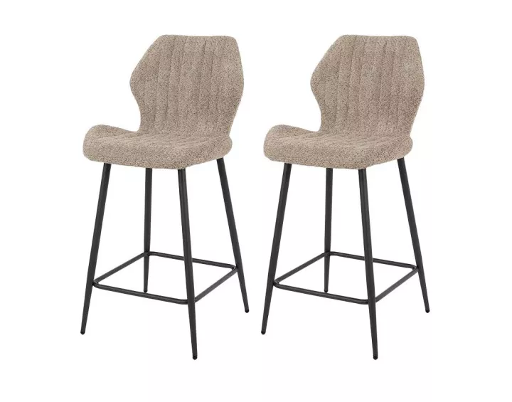 Lot de 2 tabourets support lombaire en tissu bouclette sable Dahi