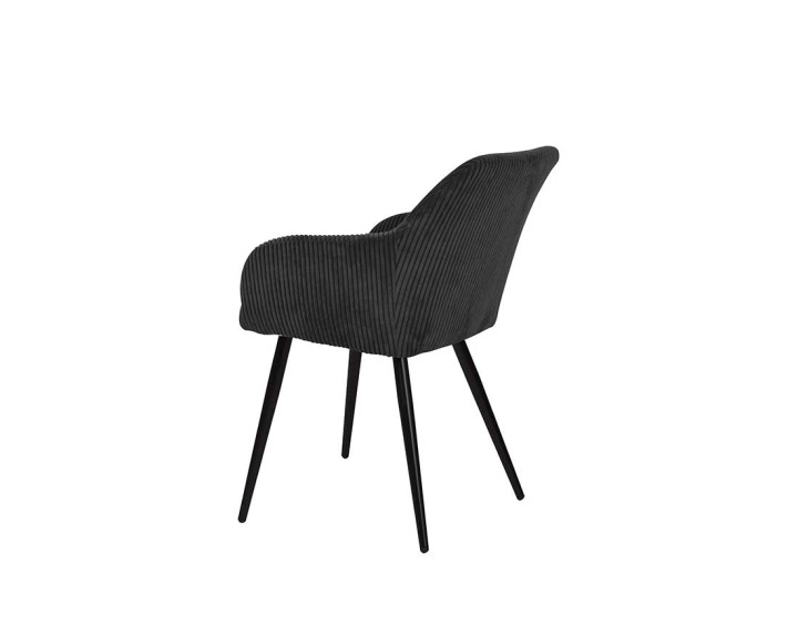 Lot de 2 chaises gris anthracite en velours côtelé Primavera