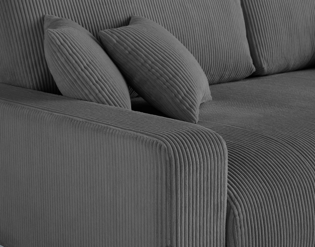 Canapé 3 places convertible avec coffre en velours côtelé Pivoine