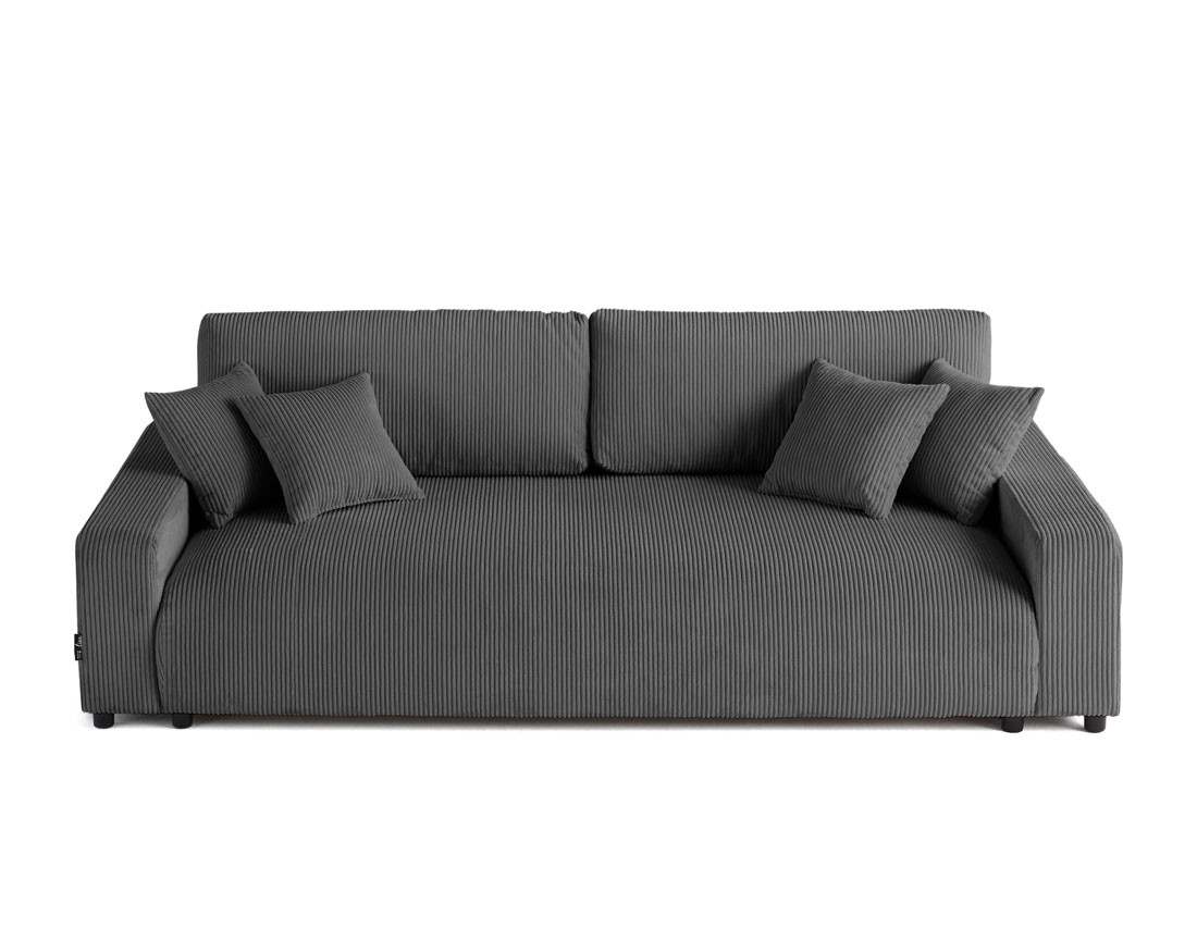 Canapé 3 places convertible avec coffre en velours côtelé Pivoine